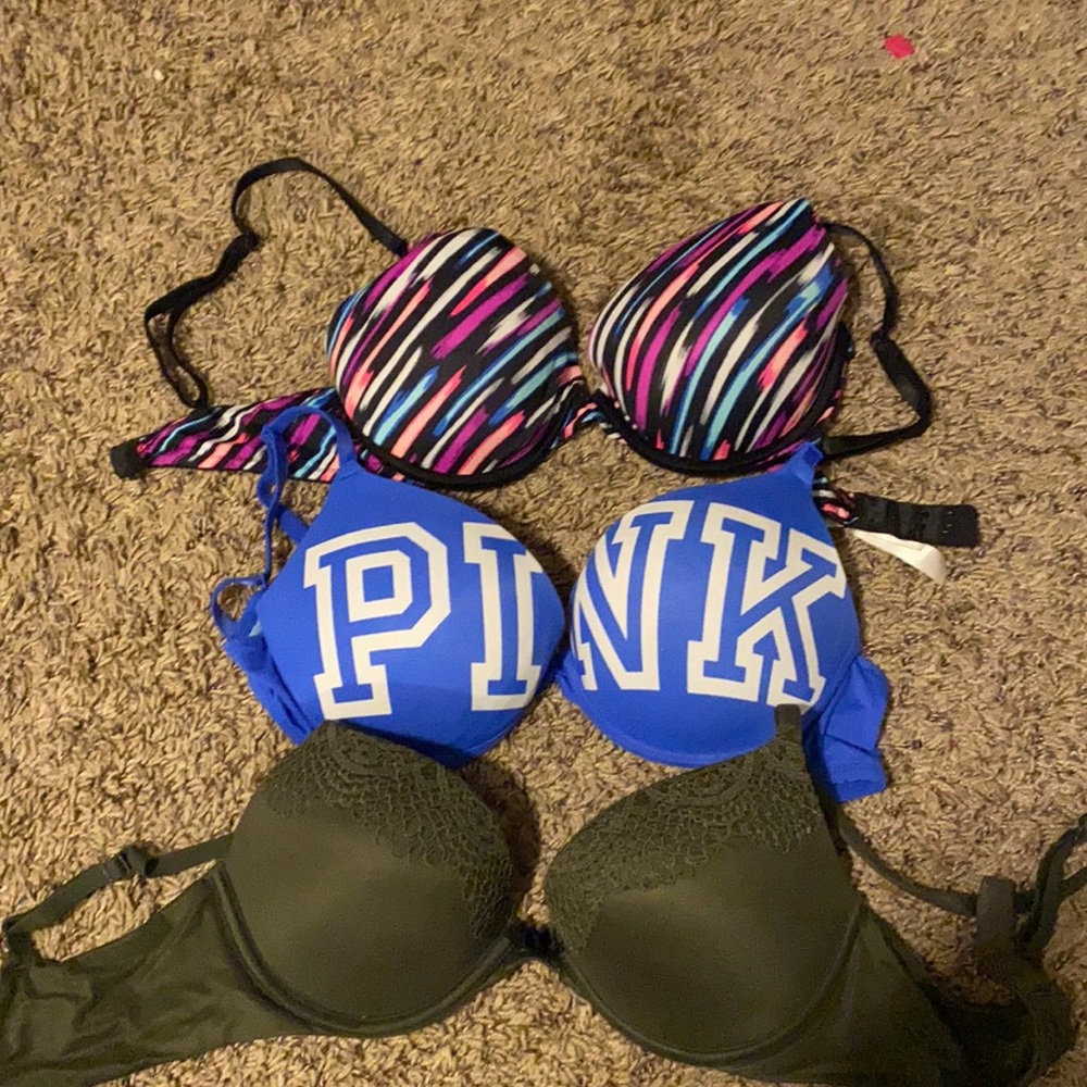 Three Victoria Secret Push-Up Bras